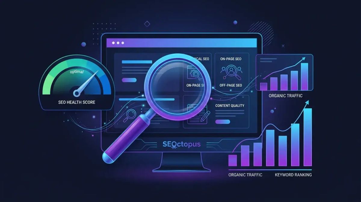 SEO audit sureci — kontrol listesi ve analiz grafikleri